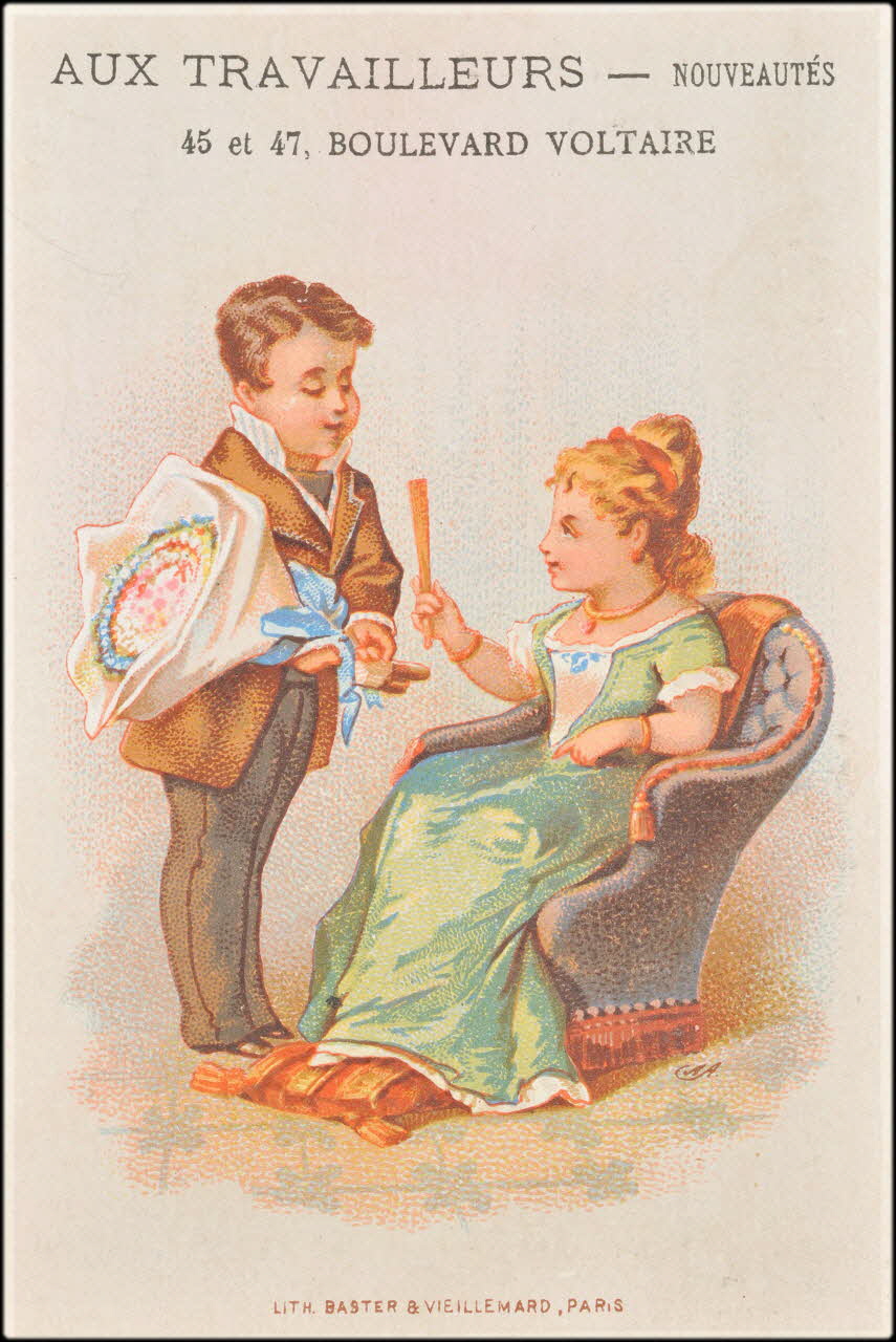 A. A. ; Baster & Vieillemard carte réclame chromo Paris 1878-1914 1995.1.3133.1 Photo