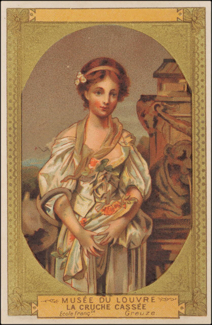 Greuze Jean-Baptiste ; Romanet carte réclame chromo Paris 1877-1907 1995.1.413.14 Photo
