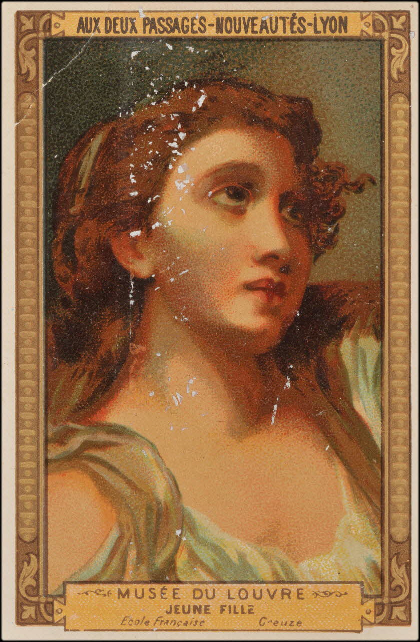 Greuze Jean-Baptiste ; Romanet carte réclame chromo Paris 1877-1907 1995.1.413.38 Photo