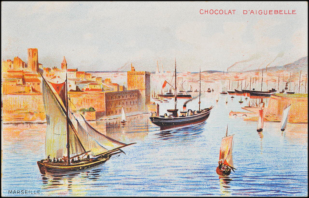 Edition de la Chocolaterie d'Aiguebelle carte réclame chromo Rhône-Alpes, France 1900-1919 1996.40.376.11 Photo