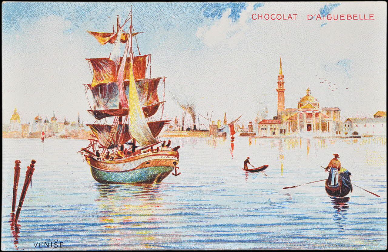 Edition de la Chocolaterie d'Aiguebelle carte réclame chromo Rhône-Alpes, France 1900-1919 1996.40.376.18 Photo