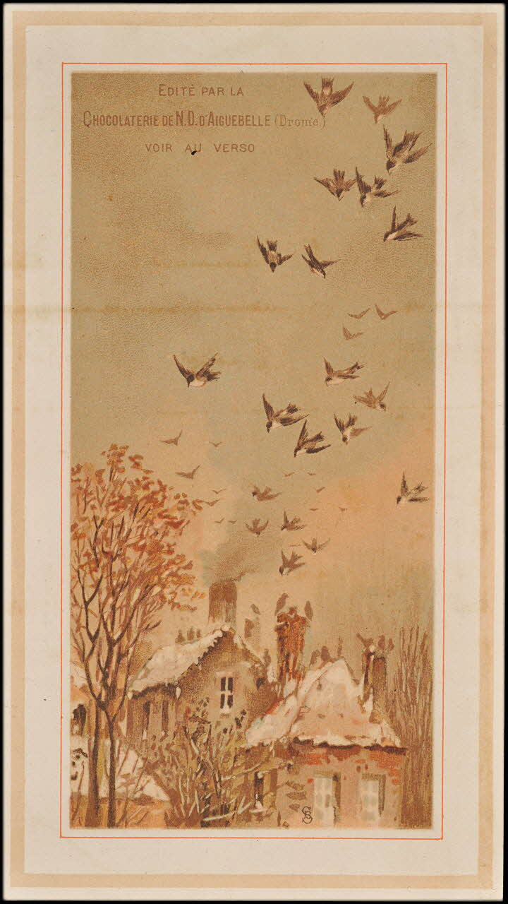 Chocolaterie d'Aiguebelle (éditeur), B. Sirven (Toulouse) carte réclame chromo 1900-1919 1996.40.467.1 Photo