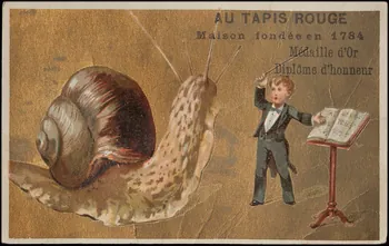 carte réclame Chef d'orchestre avec un escargot. 1998.77.15.4 Photo