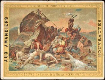 carte réclame LES MUSEES DE PARIS EN MINIATURE.  LOUVRE Le Radeau de la Méduse. (GERICAULT) 1998.77.241.1 Photo