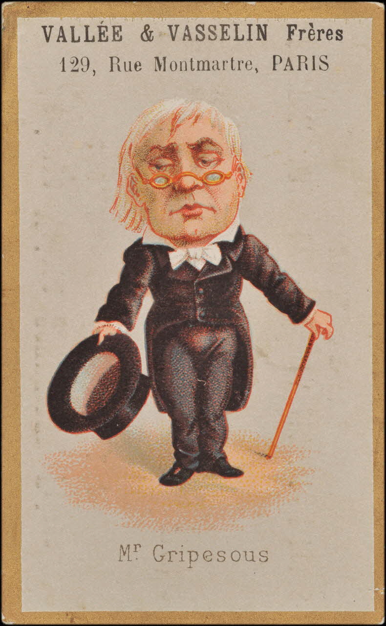 Romanet carte réclame Mr. Gripesous Paris 1878-1889 1998.77.26.2 Photo