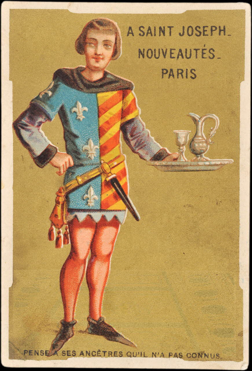carte réclame PENSE A SES ANCETRES QU'IL N'A PAS CONNUS Paris 1875-1890 1998.77.4.1 Photo