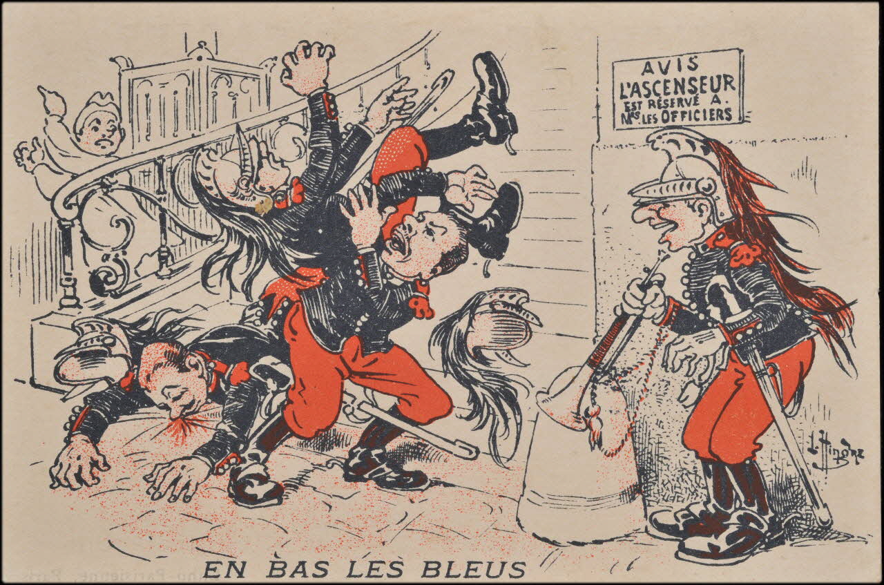 Hindre L. carte réclame EN BAS LES BLEUS Paris 1900-1907 1998.77.47.7 Photo