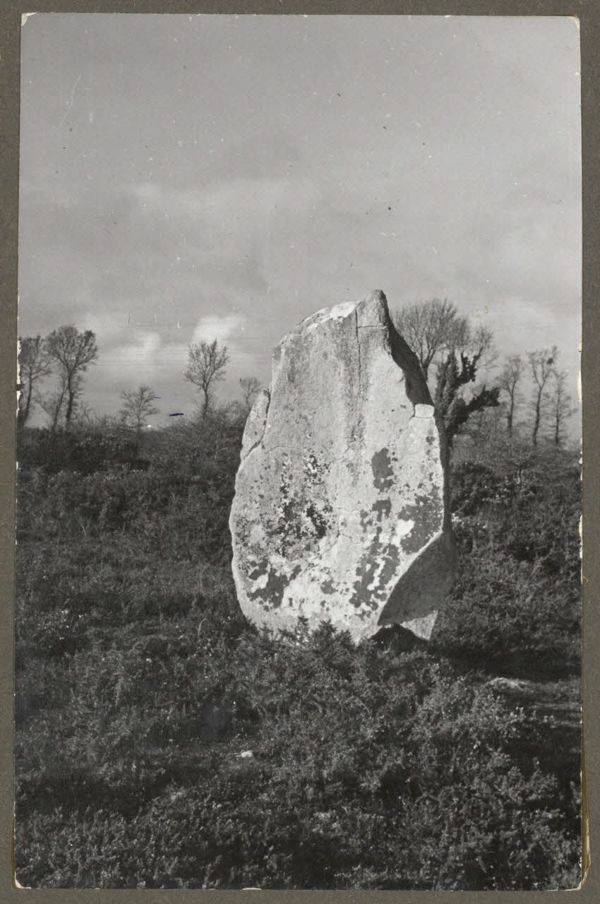 Henri Monnet photographie Entre Locmaria et La Trinité. Menhir Kéranga Bretagne, France 1940 Ph.1940.19.1 Photo