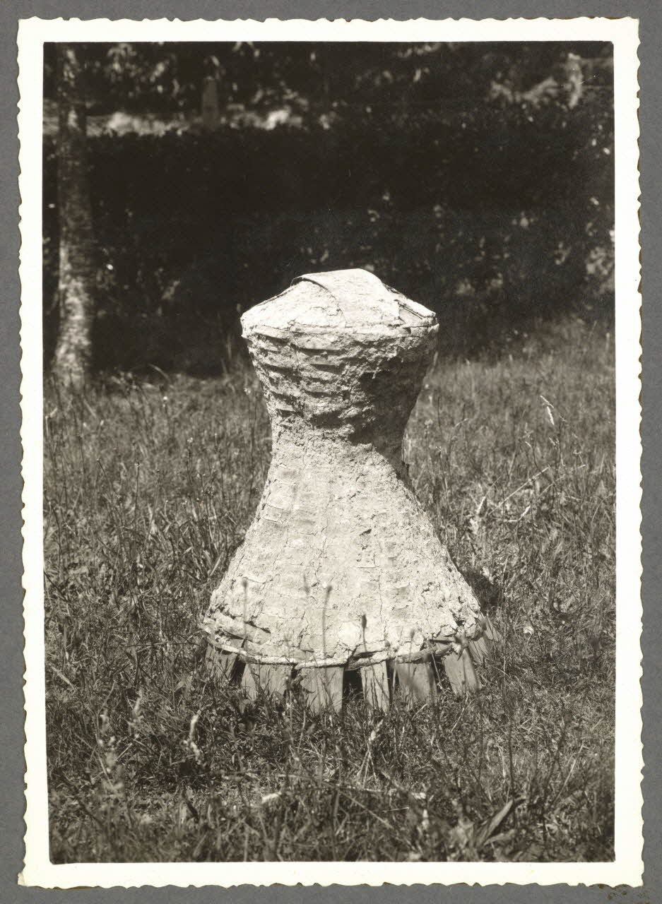 Emile Vignes photographie Ruche en éclisses tressées enduites : bournach Aquitaine, France 1941 Ph.1941.58.24 Photo