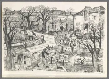 M. Vaux photographie Image. Un coin de village Ile-de-France, France 1943 Ph.1943.92.3  Photo