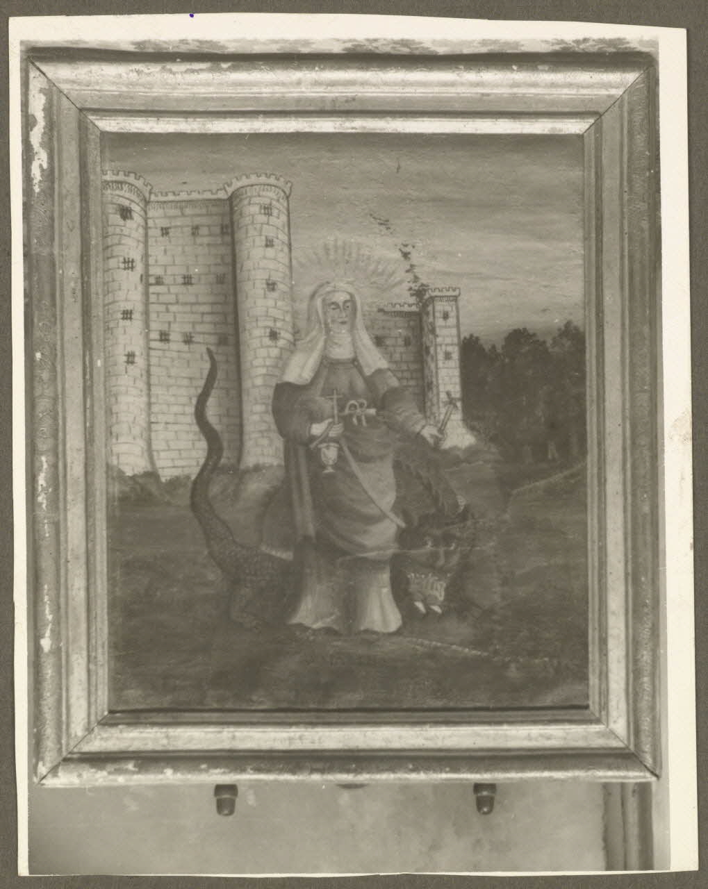 A. Roussin photographie Sainte-Marthe et sa Tarasque devant le château de Tarascon. Reproduction d'un tableau que possède Monsieur Alexis Roussin aîné Provence-Alpes-Côte d'Azur, France 1944 Ph.1944.8.1 Photo