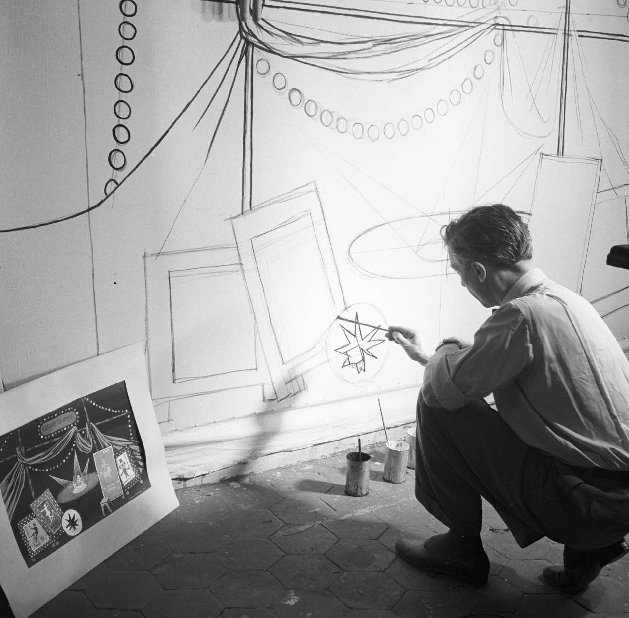 Pierre Soulier photographie MNATP. Enquête sur les théâtres de marionnettes conduite par Pierre Soulier (1944-1950) Ile-de-France, France 1952/4/2 Ph.1952.58.14 Photo Mucem / Pierre Soulier