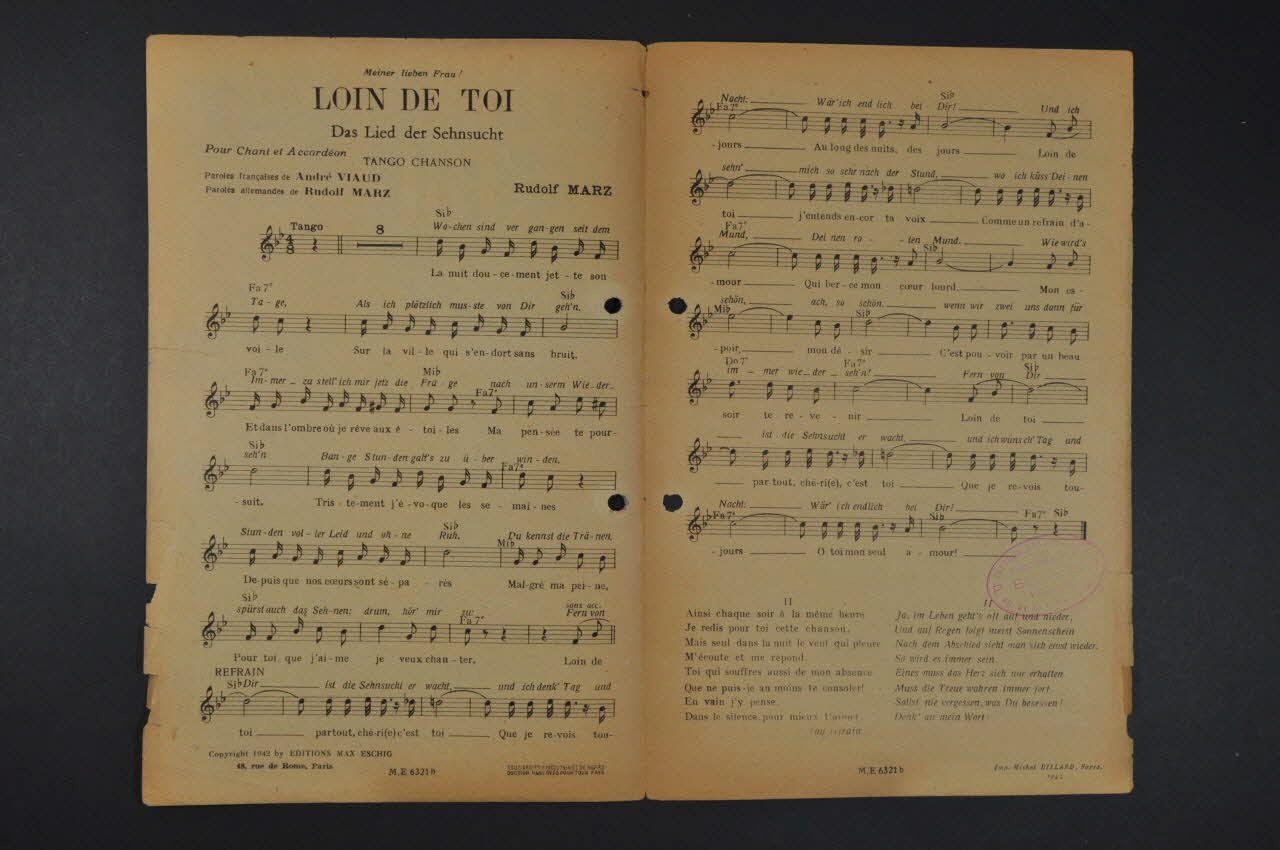 chanson petit format 1965.121.122 Photo Mucem