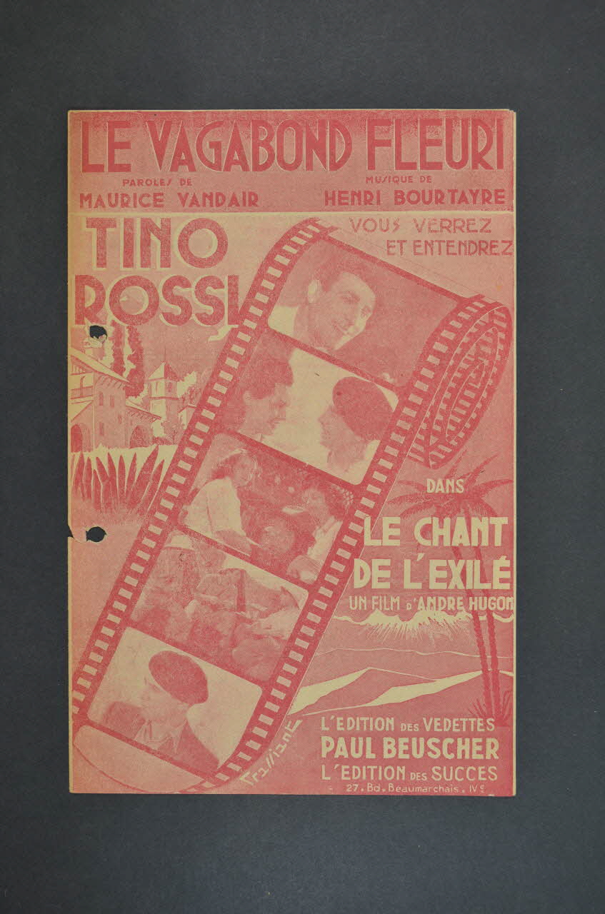 Maurice Vandair ; Henri Bourtayre ; Tino Rossi ; Paul Beuscher, Editions chanson petit format 1943 1965.121.156 Photo Mucem