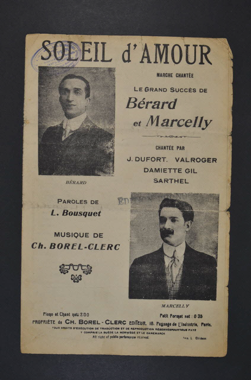 chanson petit format 1965.121.195 Photo Mucem