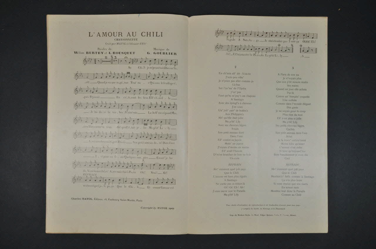chanson petit format 1965.121.211 Photo Mucem