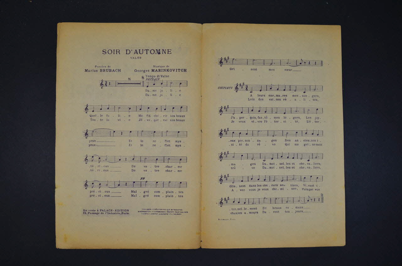 chanson petit format 1965.121.263 Photo Mucem