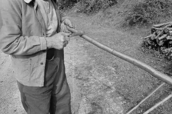 Claudie Marcel-Dubois photographie MNATP. Recherches coopératives sur programme sur le Châtillonnais (1966-1968). Mission d'ethnomusicologie 3 B. Claudie Marcel-Dubois et Maguy Andral. Bourgogne, France 1967/6/2 Ph.1967.88.57 Photo