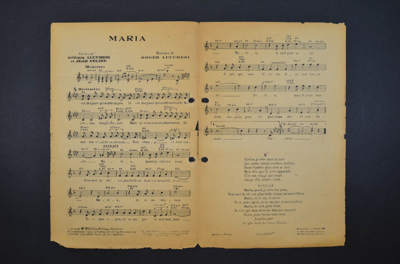chanson petit format 1965.121.313 Photo Mucem
