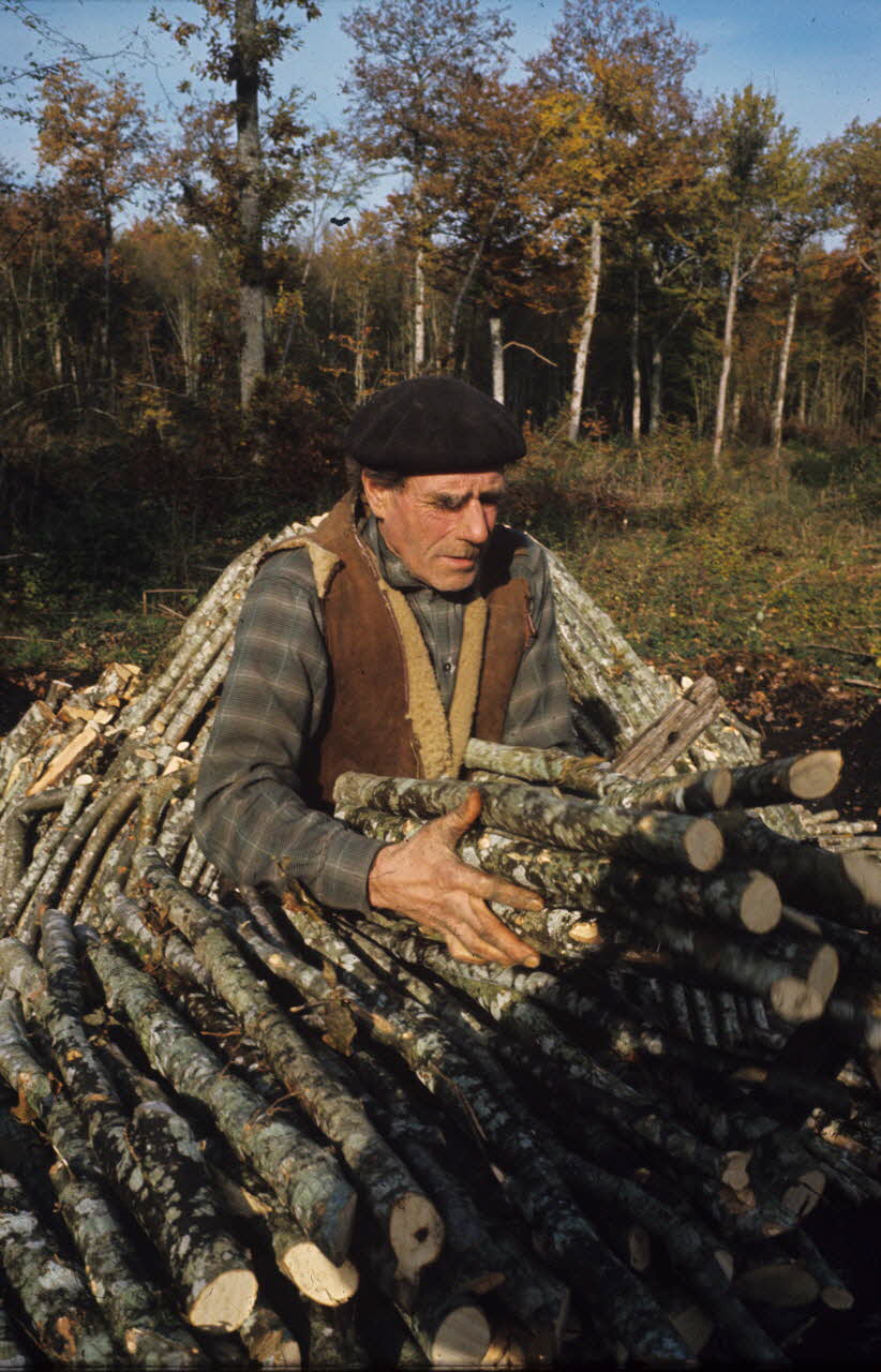 photographie MNATP. Recherches coopératives sur programme sur le Châtillonnais (1966-1968) ; Métier : charbonnier Ph.1970.12.11 Photo Mucem / Jean-Dominique Lajoux