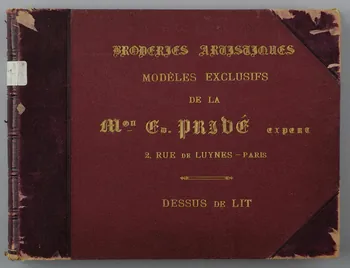 Christophe Fouin photographie Album de la Maison Ed. Privé intitulé Broderies artisanales / Modèles exclusifs / de la / M(ais)on Ed. Privé expert / 2, rue de Luynes - Paris / Stores Ile-de-France, France 1911 Ph.1973.62.0.B Photo