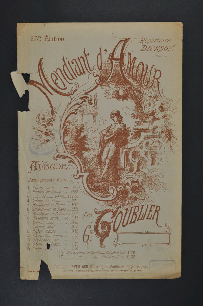 chanson petit format 1965.121.379 Photo Mucem