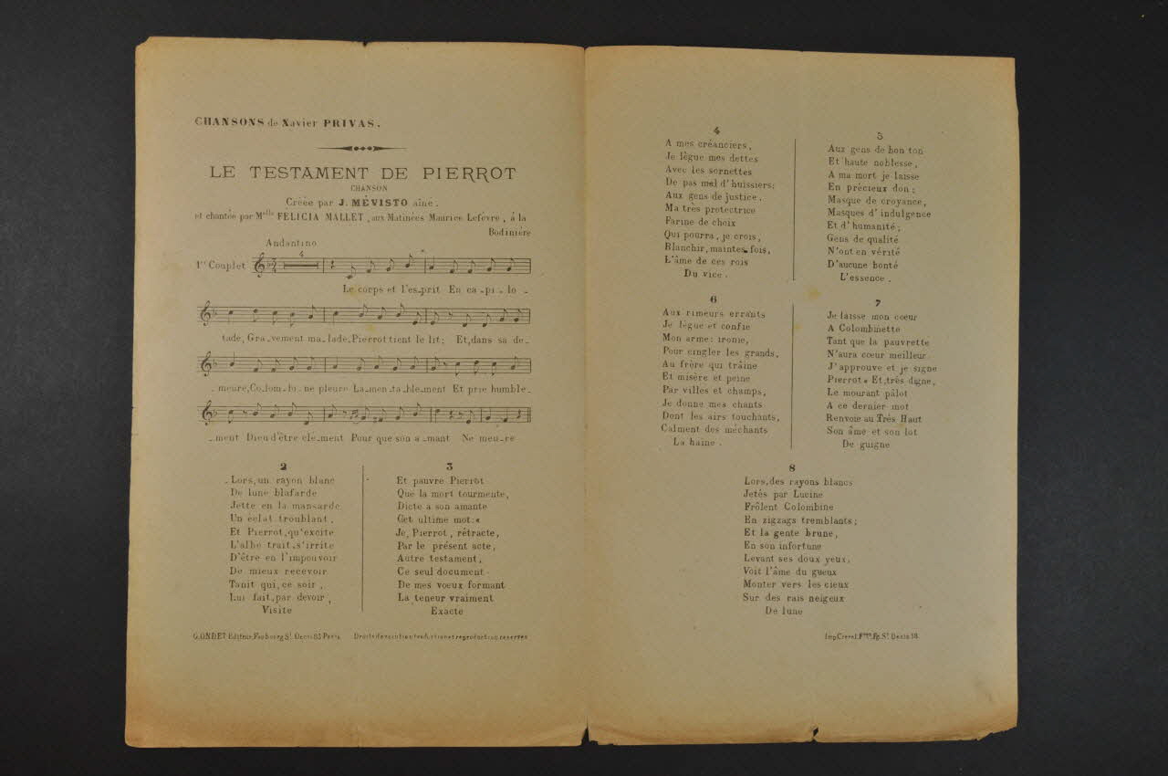 chanson petit format 1965.121.418 Photo Mucem