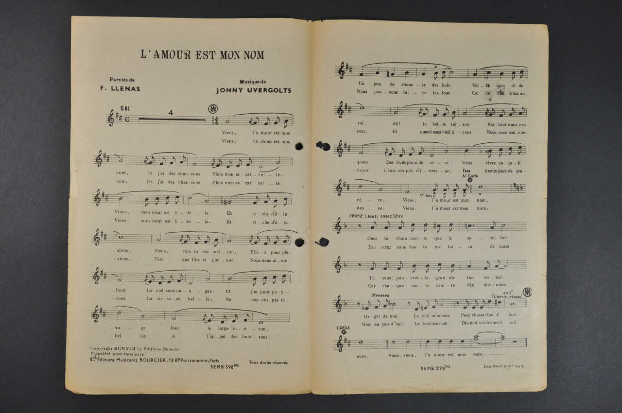 chanson petit format 1965.121.46 Photo Mucem