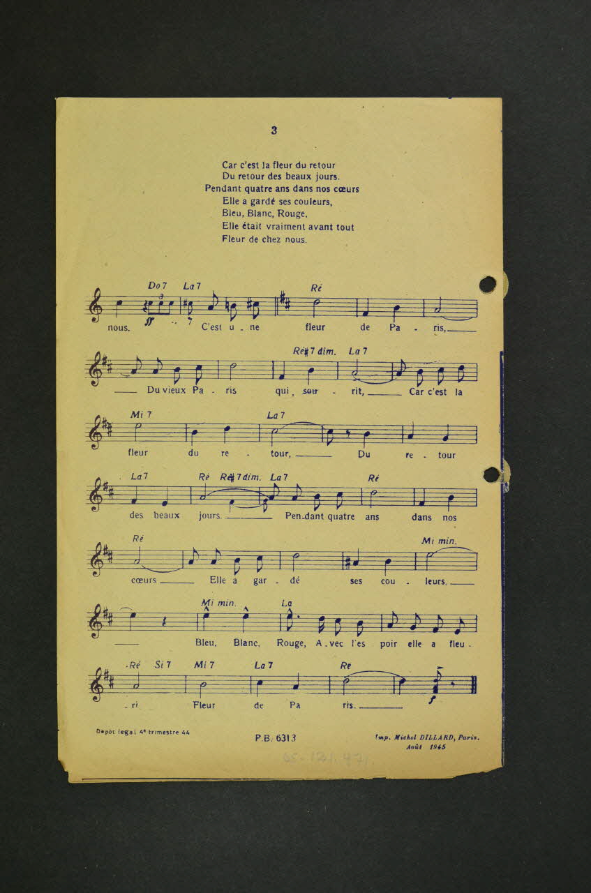 chanson petit format 1965.121.471 Photo Mucem