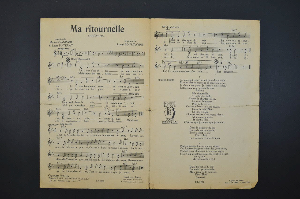 chanson petit format 1965.121.483 Photo Mucem