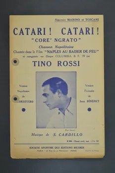 R. Cordiferro ; Salvatore Cardillo ; Jean Benedict ; Tino Rossi ; Ricordi, Editions chanson petit format 1913 1965.121.51 Photo Mucem