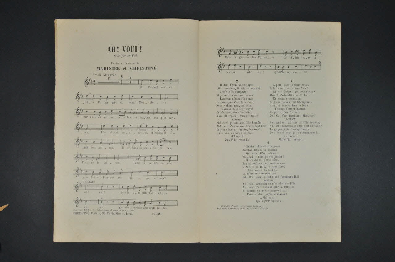 chanson petit format 1965.121.558 Photo Mucem