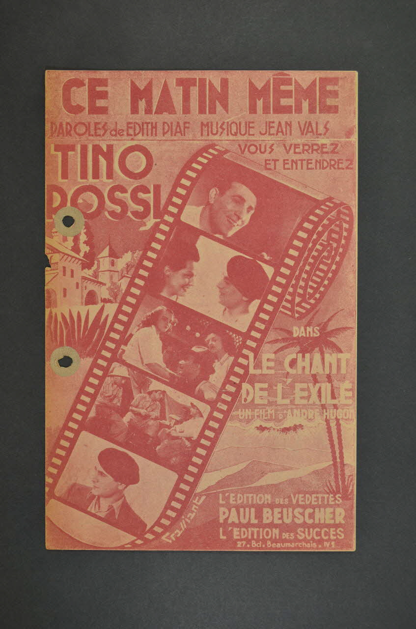Edith Piaf ; Jean Vals ; Tino Rossi ; Paul Beuscher, Editions chanson petit format 1943 1965.121.67 Photo Mucem