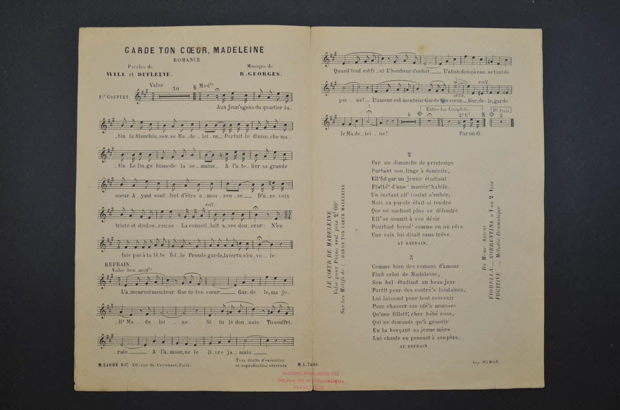 chanson petit format 1966.121.108 Photo Mucem