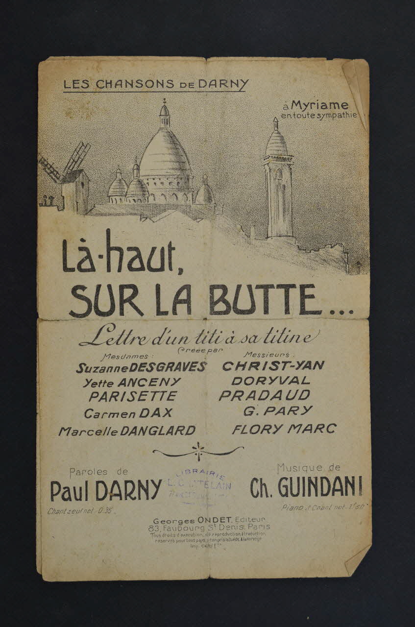 Paul Darny ; Ch. Guindani ; Georges Ondet chanson petit format 1917 1966.121.126 Photo Mucem