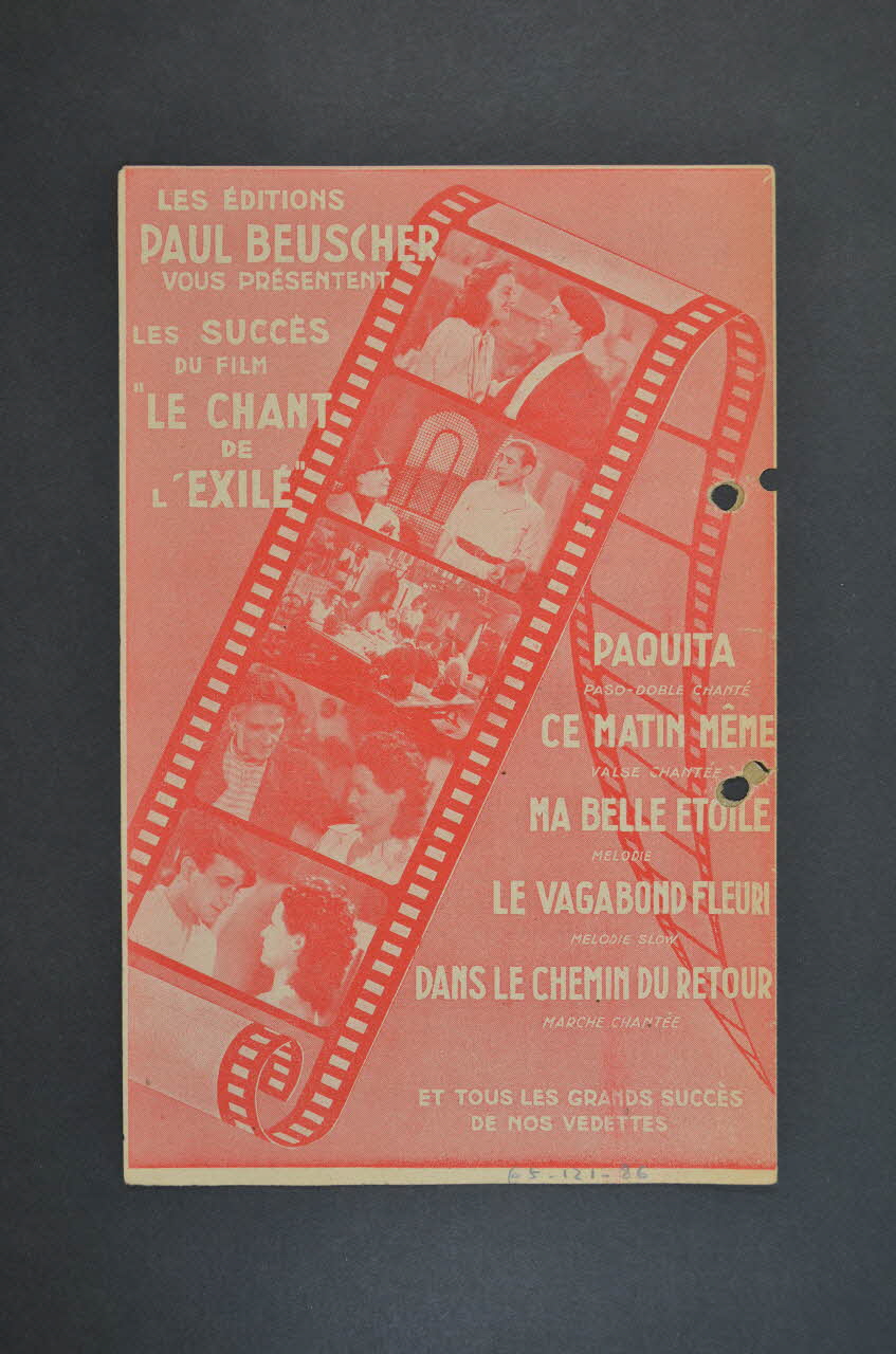 Maurice Vandair ; Henri Bourtayre ; Tino Rossi ; Paul Beuscher, Editions chanson petit format 1942 1965.121.86  Photo Mucem