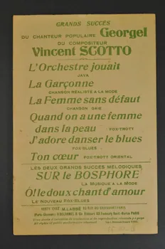 Gitral ; Vincent Scotto ; Georgel ; Deformel Et Cie chanson petit format 1924 1966.121.13 Photo Mucem