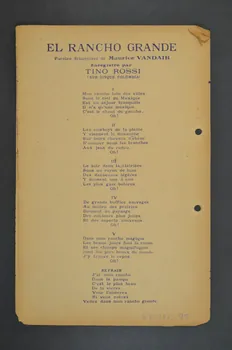 Costello; ; Emilio D. Uranga ; Maurice Vandair ; Tino Rossi ; Bing Crosby ; Ray Ventura ; Peter Maurice, Editions Musicales; chanson petit format 1934 1965.121.98  Photo Mucem