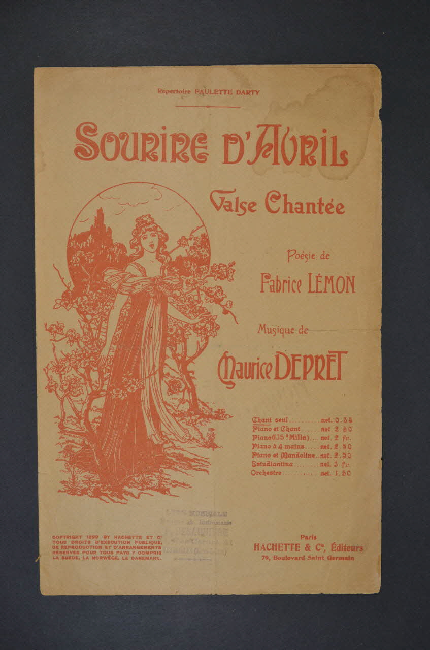 Maurice Depret ; Fabrice Lemon ; Paulette Darty ; Hachette chanson petit format 1899 1965.134.10 Photo Mucem