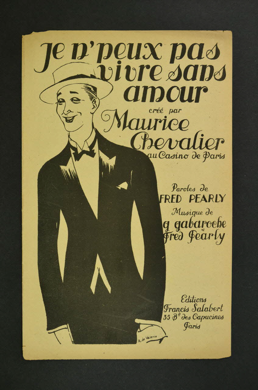Gaston Gabaroche ; Fred Pearly ; Maurice Chevalier chanson petit format 1921 1965.134.25 Photo Mucem