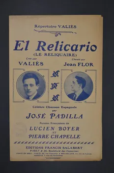 José Padilla ; Pierre Chapelle ; Lucien Boyer ; Jean Flor ; Valiès ; Francis F. Salabert chanson petit format 1920 1965.134.31 Photo Mucem