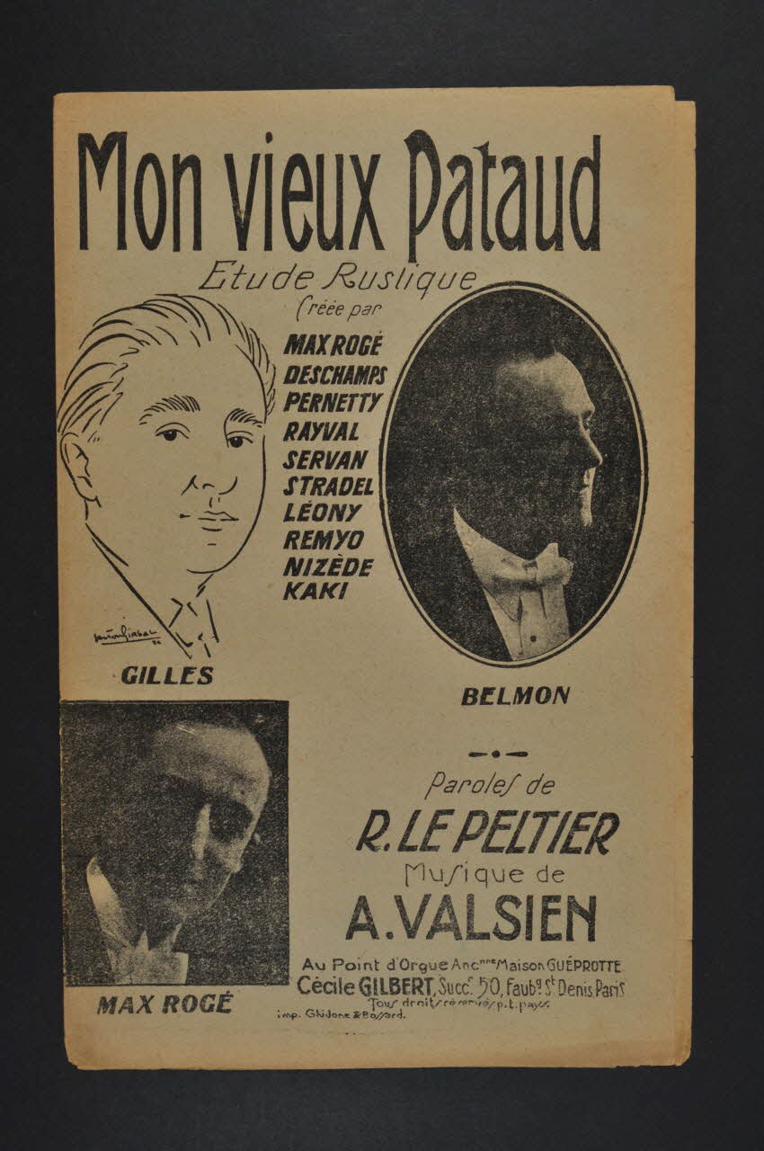 Raoul Le Peltier ; Albert Valsien ; Emile Guéprotte chanson petit format 1942 1966.121.189 Photo Mucem