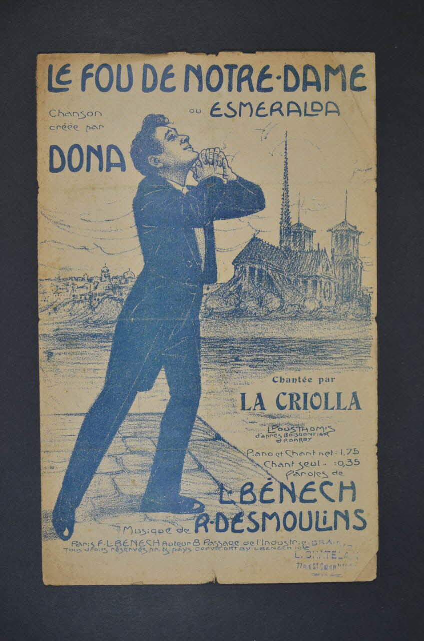 Ferdinand Louis Bénech ; Romain Desmoulins ; Dona ; La Criolla chanson petit format 1912 1966.121.198 Photo Mucem