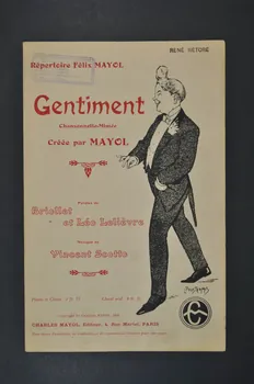 Léo Fils Lelièvre ; Vincent Scotto ; Paul Briollet ; Félix Mayol ; Charles Mayol chanson petit format 1908 1966.121.214 Photo Mucem