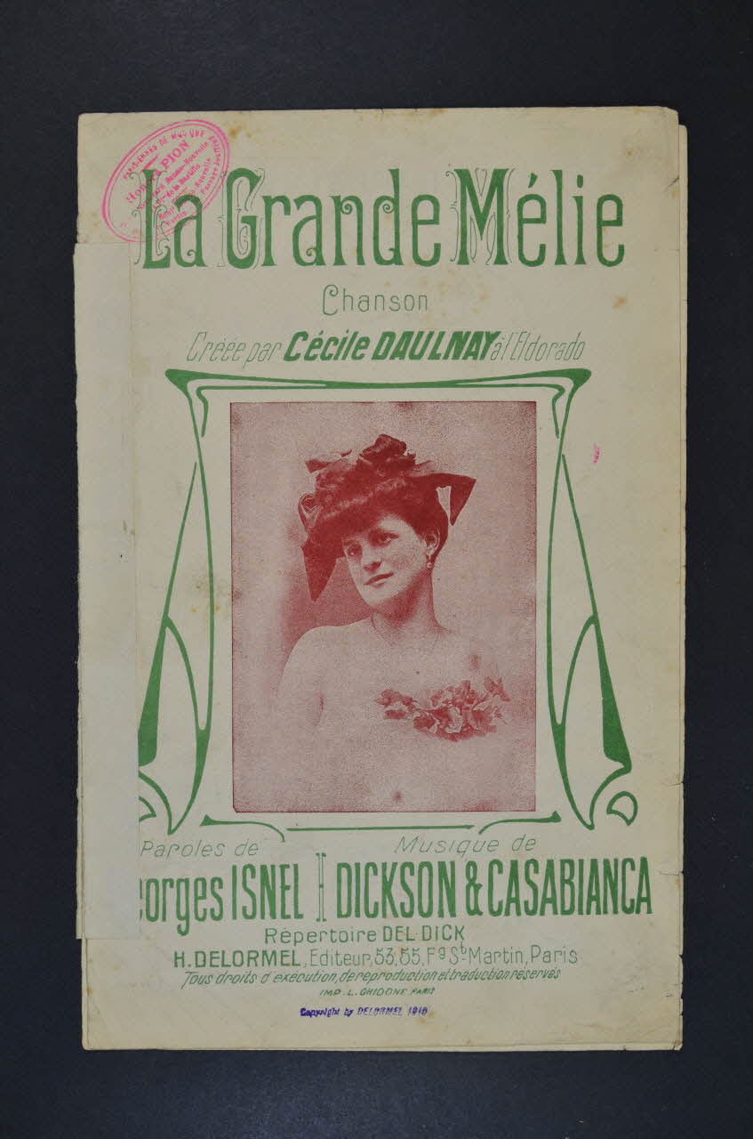 R. Casabianca ; Georges Isnel ; Henri Dickson ; Cécile Daulnay ; H. Delormel chanson petit format 1910 1965.134.61 Photo Mucem