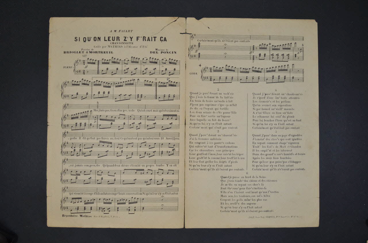 chanson petit format 1966.121.224 Photo Mucem