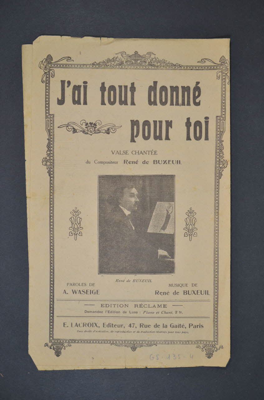 chanson petit format 1965.135.4 Photo Mucem