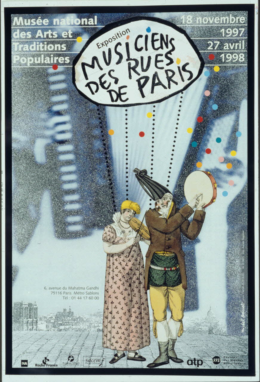 Hervé Jézéquel photographie MNATP. Exposition. Musiciens des rues de Paris (18 novembre 1997 - 27 avril 1998) Ile-de-France, France 1997 Ph.2007.00.9.1 Photo