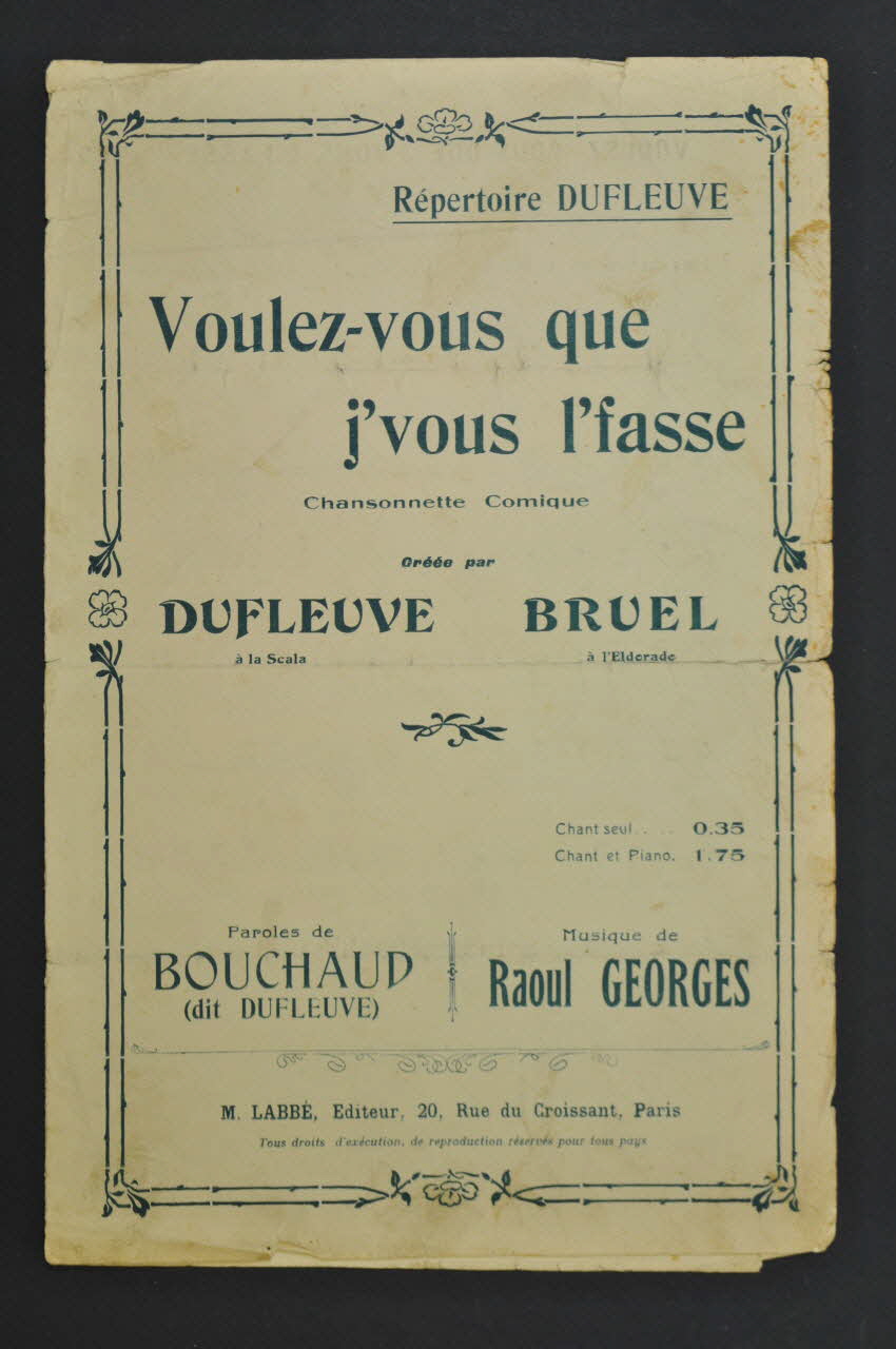 chanson petit format 1966.121.252 Photo Mucem