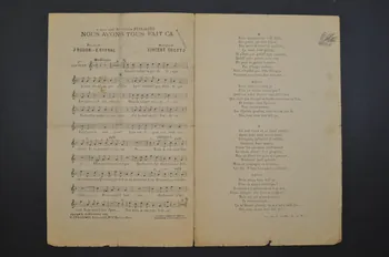 Jean Rodor ; Vincent Scotto ; Gitral ; Jean Flor ; Maurice Faber ; Suzanne Chevalier ; H. Delormel chanson petit format 1905 1966.121.257 Photo Mucem